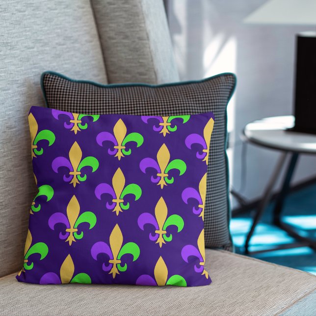 New Orleans Mardi Gras Purple Fleur de Lys Cushion (Creator Uploaded)