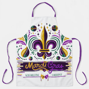 New Orleans Mardi Gras purple yellow green Apron