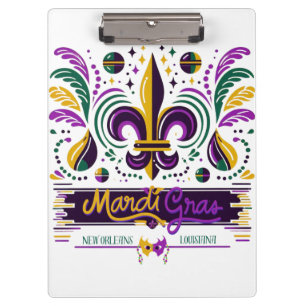 New Orleans Mardi Gras purple yellow green Clipboard