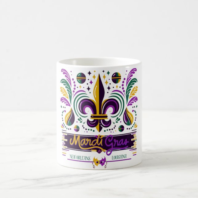 New Orleans Mardi Gras purple yellow green Coffee Mug (Center)