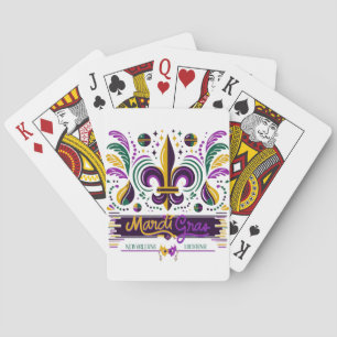 New Orleans Mardi Gras purple yellow green Playing Cards