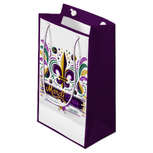 New Orleans Mardi Gras purple yellow green Small Gift Bag