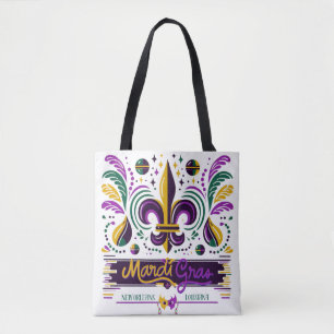 New Orleans Mardi Gras purple yellow green Tote Bag
