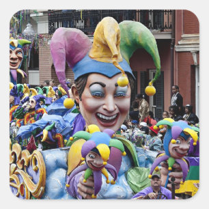 New Orleans Mardi Gras Square Sticker