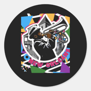 New Orleans Mardi Gras Trombone Sticker