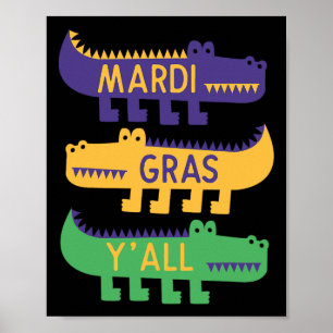 New Orleans Mardi Gras Yall Festival Costume Kids  Poster
