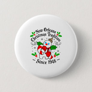 New Orleans Mr Bingle Christmas Tradition Snowman 6 Cm Round Badge