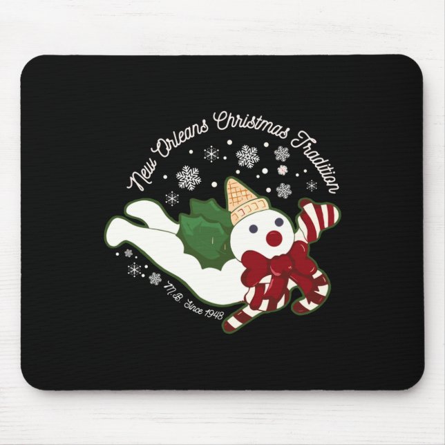 New Orleans Mr Bingle Christmas Tradition Snowmen  Mouse Mat (Front)