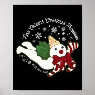 New Orleans Mr Bingle Christmas Tradition Snowmen Poster