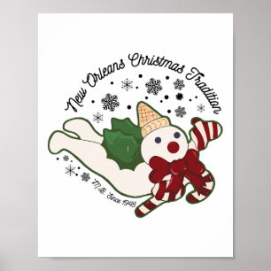 New Orleans Mr Bingle Christmas Tradition Snowmen Poster