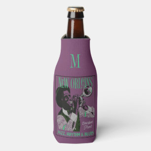 New Orleans Music custom monogram bottle cooler