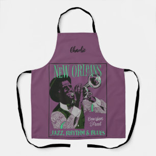 New Orleans Music custom name Apron