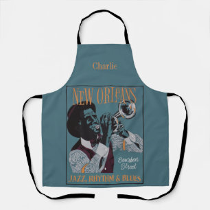 New Orleans Music custom name Apron