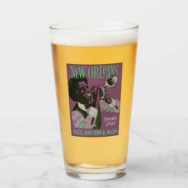 New Orleans Music custom text Glass (Front Filled)