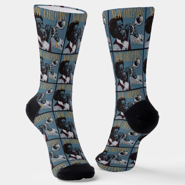 New Orleans Music Socks (Angled)