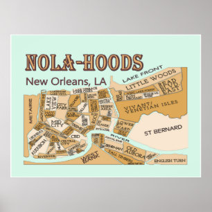 New Orleans Neighbourhoods, NOLA-HOODS Poster