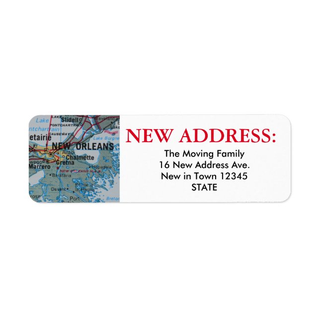 New Orleans New Address Label (Front)