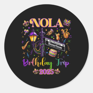 New Orleans Nola 2025 Girls' Birthday Bachelorette Classic Round Sticker