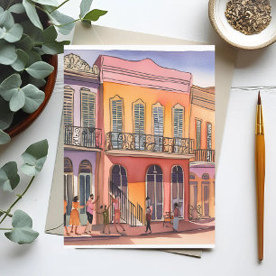 New Orleans   NOLA Louisiana Beautiful Watercolor Postcard