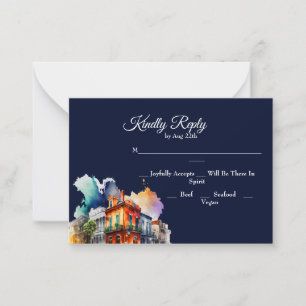 New Orleans Nola Louisiana - Watercolor RSVP Card
