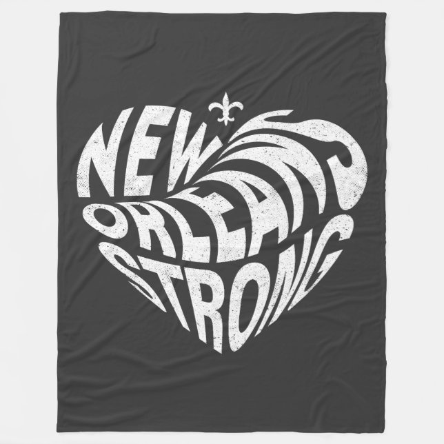 New Orleans Nola Strong Heart  Fleece Blanket (Front)