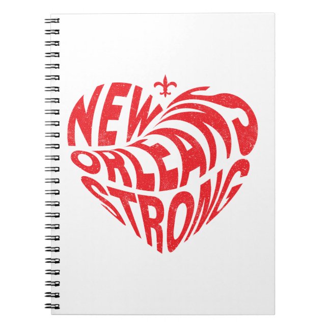 New Orleans Nola Strong Heart  Notebook (Front)