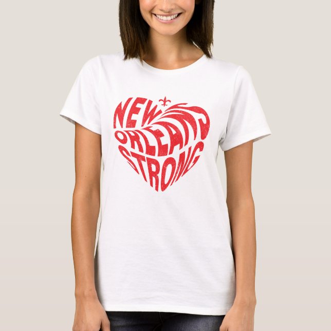 New Orleans Nola Strong Heart  T-Shirt (Front)