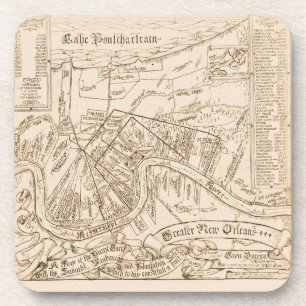New Orleans Old Map Coasters