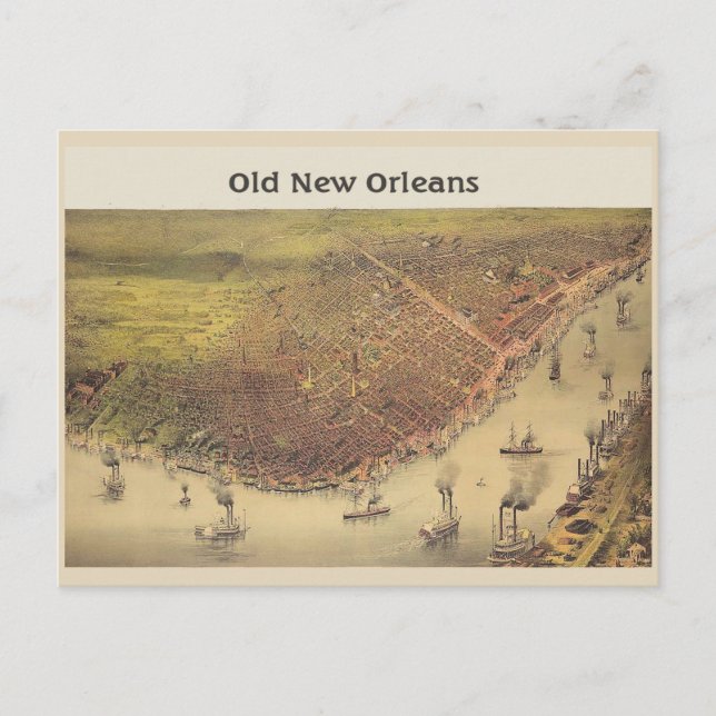 New Orleans Old Time River Front Postcard (Front)