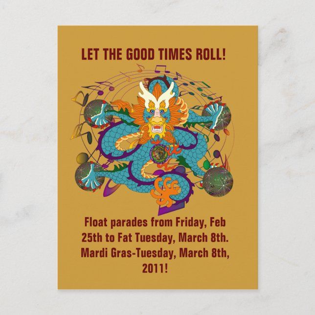 New Orleans Party Invitation Postcard (Front)