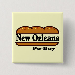 New Orleans Po Boy 15 Cm Square Badge