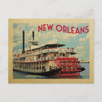 New Orleans Postcard Louisiana River Boat Vintage
