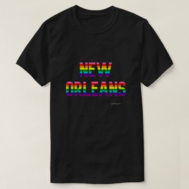 New Orleans Pride Rainbow Flag T Shirt (Design Front)