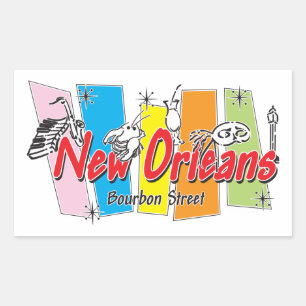 New Orleans Retro Look Rectangular Sticker