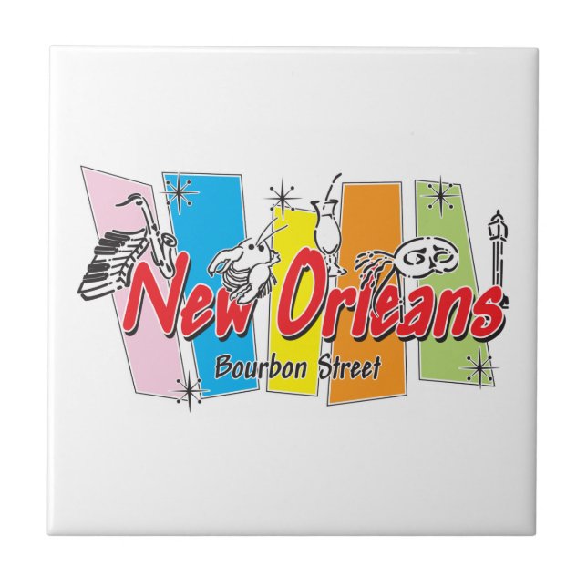 New Orleans Retro Look Tile (Front)
