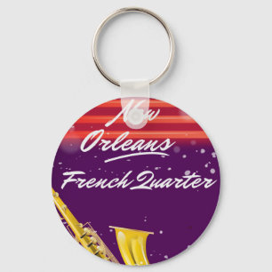 New Orleans Saxophone travel poster. Key Ring