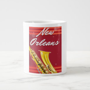 New Orleans Saxophone travel poster Large Coffee Mug