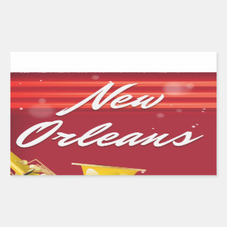 New Orleans Saxophone travel poster Rectangular Sticker