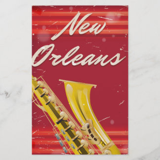 New Orleans Saxophone travel poster. Stationery