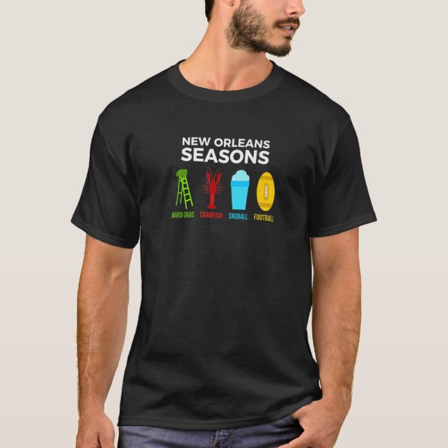 New Orleans Seasons Mardi Gras Snoball Crawfish Fo T-Shirt (Front)