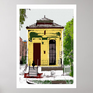 New Orleans Shot Gun Home & Cat  Poster
