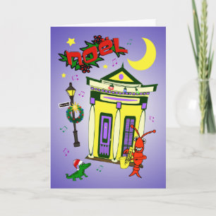 New Orleans Shotgun House Noël Christmas Holiday Card