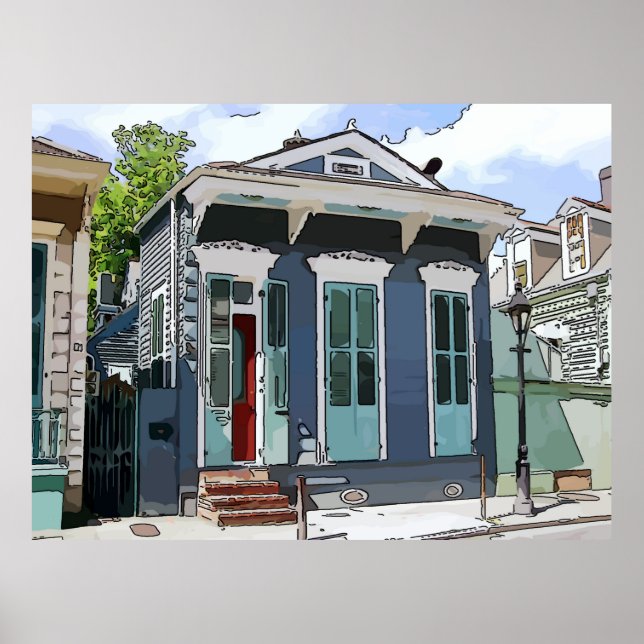 New Orleans Shotgun House Poster (Front)