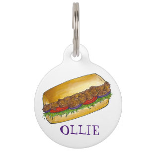New Orleans Shrimp Po'Boy Poboy Sandwich Dog Tag