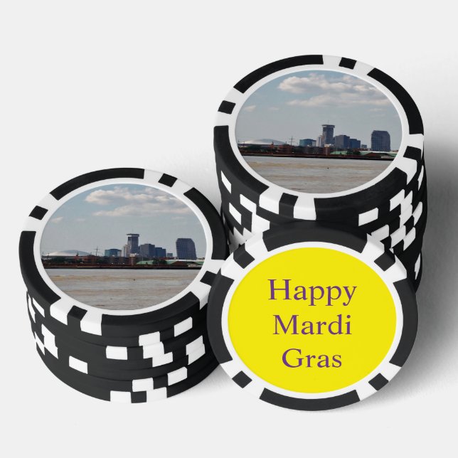 New Orleans Skyline Mardi Gras  Poker Chips (Stack)