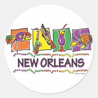 NEW-ORLEANS-SQUARES-eps copy Classic Round Sticker