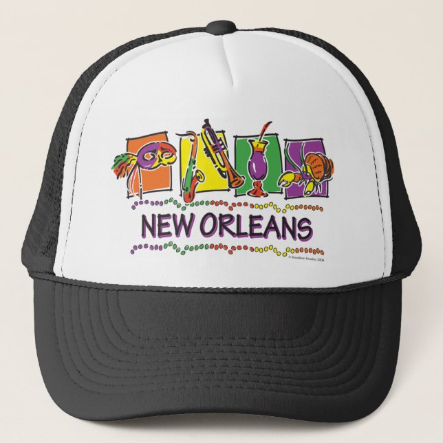 NEW-ORLEANS-SQUARES-eps copy Trucker Hat (Front)