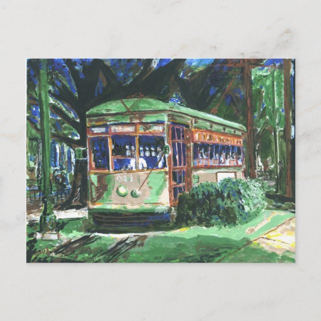 New Orleans St. Charles Streetcar Postcard (Front)