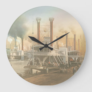 New Orleans Steamboat Large Clock