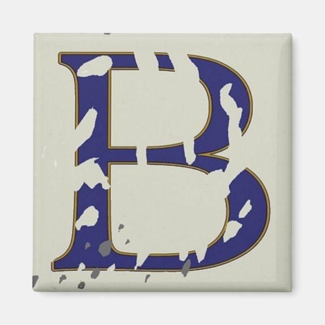 New Orleans Street Blue Letter Tile "B" Magnet (Front)
